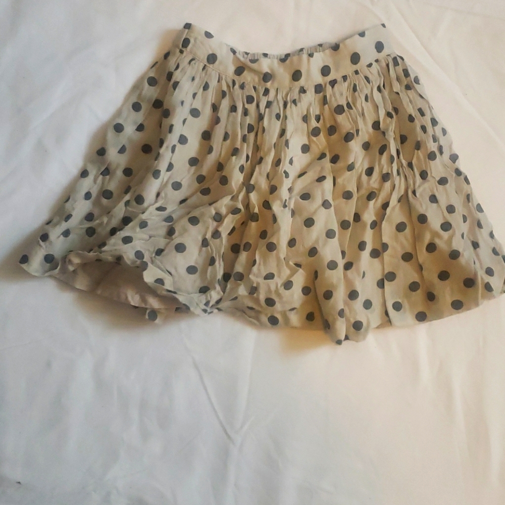 Mini Boden Beige w/ Grey Polka Dot Skirt